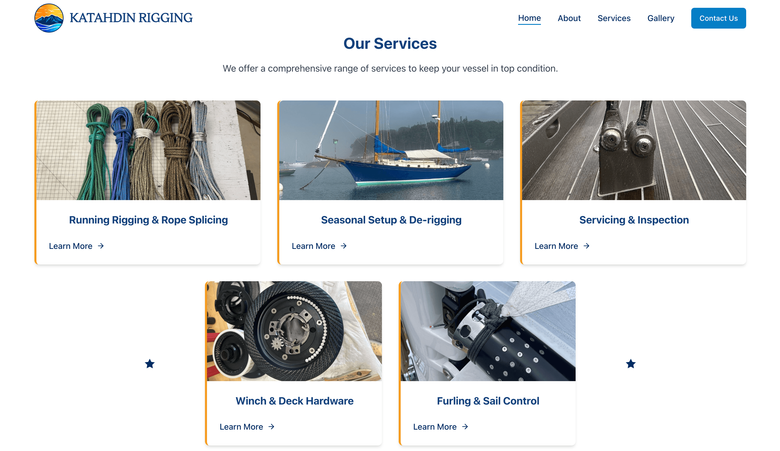 Katahdin Rigging desktop and mobile website views