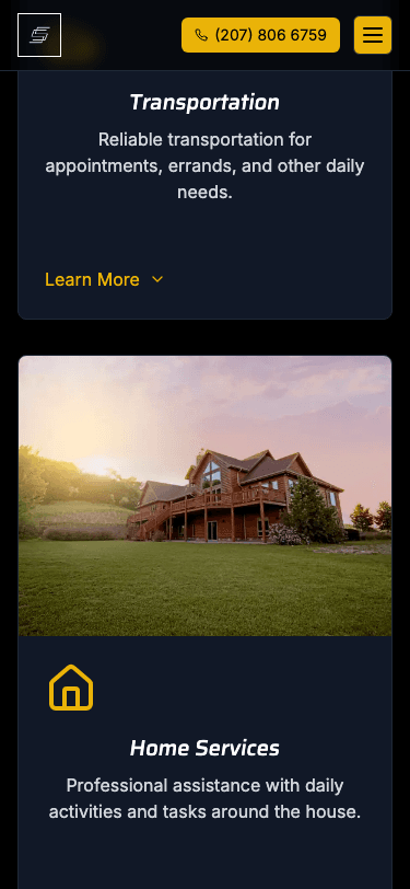 Sterling Services mobile below-the-fold content